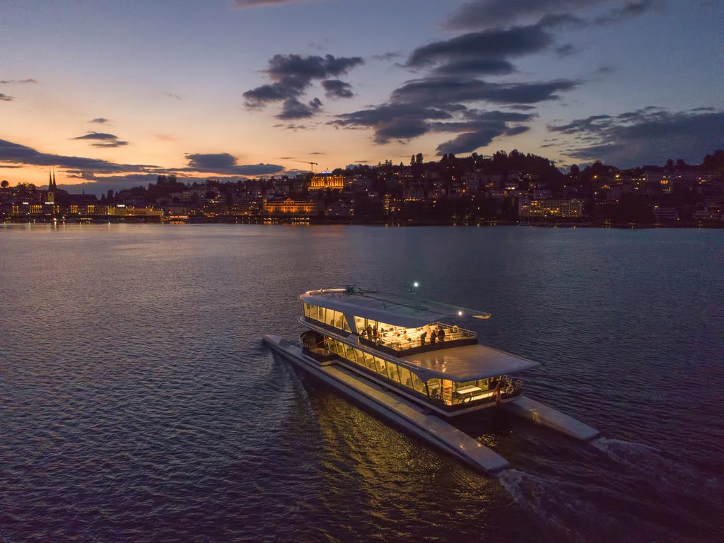 By boat across Lake Lucerne